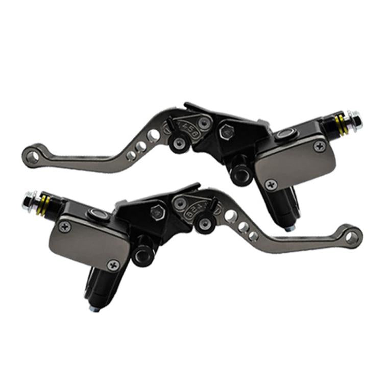 1pair Universal Aluminum Alloy Left and Right Hydraulic Clutch Motorcycle Brake Pump(Titanium) - Motorbike Brakes by buy2fix | Online Shopping UK | buy2fix