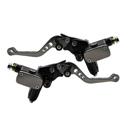 1pair Universal Aluminum Alloy Left and Right Hydraulic Clutch Motorcycle Brake Pump(Titanium) - Motorbike Brakes by buy2fix | Online Shopping UK | buy2fix