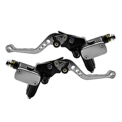 1pair Universal Aluminum Alloy Left and Right Hydraulic Clutch Motorcycle Brake Pump(Silver) - Motorbike Brakes by buy2fix | Online Shopping UK | buy2fix