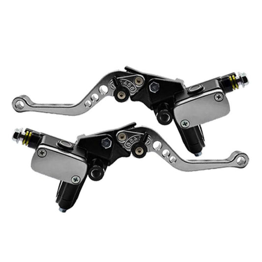 1pair Universal Aluminum Alloy Left and Right Hydraulic Clutch Motorcycle Brake Pump(Silver) - Motorbike Brakes by buy2fix | Online Shopping UK | buy2fix