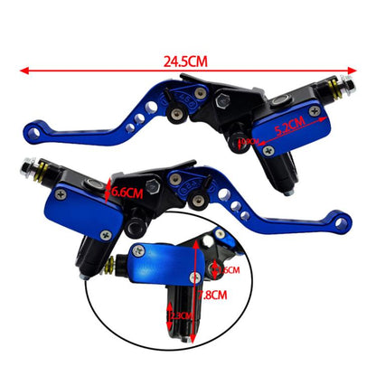 1pair Universal Aluminum Alloy Left and Right Hydraulic Clutch Motorcycle Brake Pump(Titanium) - Motorbike Brakes by buy2fix | Online Shopping UK | buy2fix