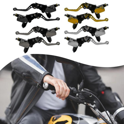 1pair Universal Aluminum Alloy Left and Right Hydraulic Clutch Motorcycle Brake Pump(Gold) - Motorbike Brakes by buy2fix | Online Shopping UK | buy2fix