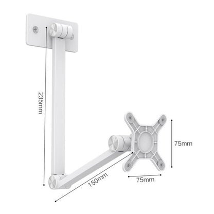 Rotating Aluminum Portable Monitor Stand Tablet Universal Folding Lifting Desktop Holder(Wall Mount White) - Shower & Wall Mounts by buy2fix | Online Shopping UK | buy2fix