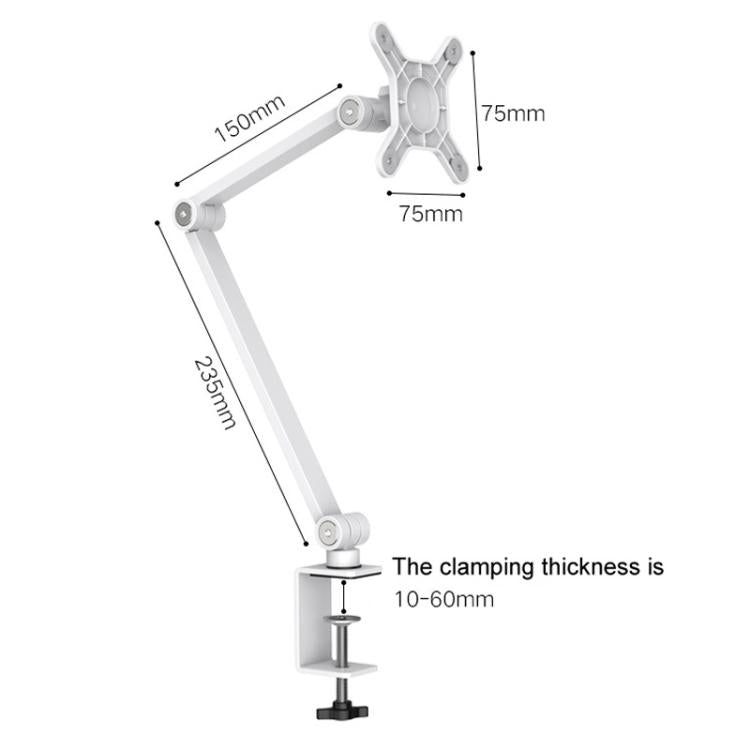 Rotating Aluminum Portable Monitor Stand Tablet Universal Folding Lifting Desktop Holder(Table Clamp White) - Lazy Bracket by buy2fix | Online Shopping UK | buy2fix