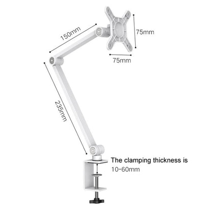 Rotating Aluminum Portable Monitor Stand Tablet Universal Folding Lifting Desktop Holder(Table Clamp White) - Lazy Bracket by buy2fix | Online Shopping UK | buy2fix