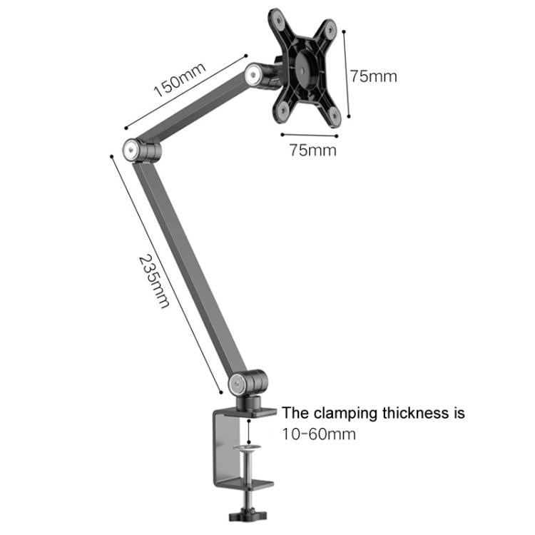 Rotating Aluminum Portable Monitor Stand Tablet Universal Folding Lifting Desktop Holder(Table Clamp Space Gray) - Lazy Bracket by buy2fix | Online Shopping UK | buy2fix