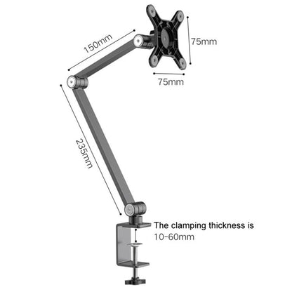 Rotating Aluminum Portable Monitor Stand Tablet Universal Folding Lifting Desktop Holder(Table Clamp Space Gray) - Lazy Bracket by buy2fix | Online Shopping UK | buy2fix