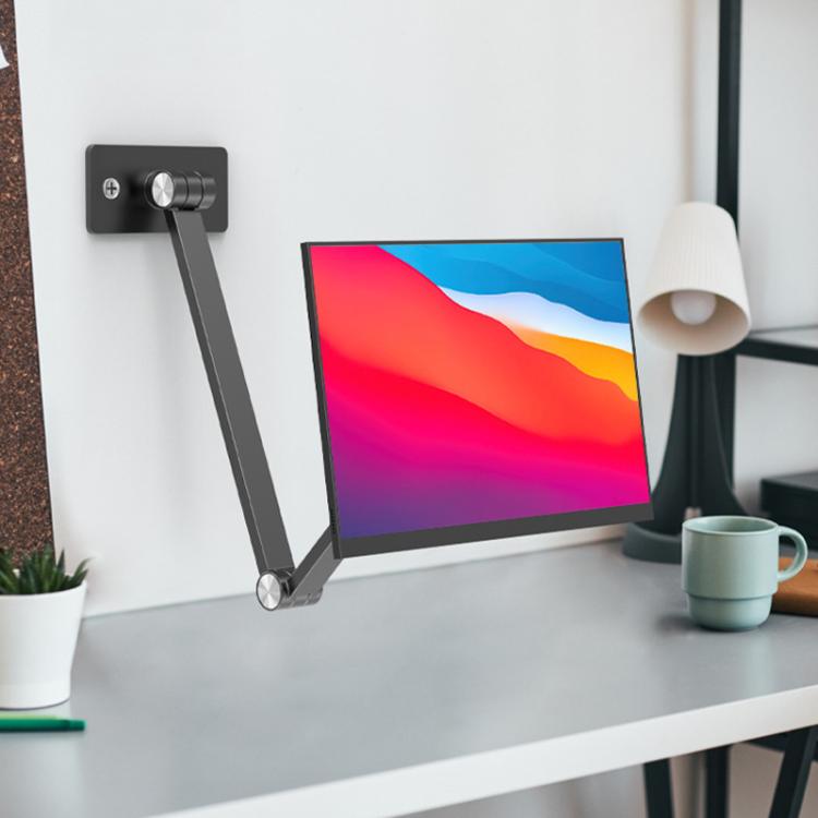 Rotating Aluminum Portable Monitor Stand Tablet Universal Folding Lifting Desktop Holder(Table Clamp White) - Lazy Bracket by buy2fix | Online Shopping UK | buy2fix