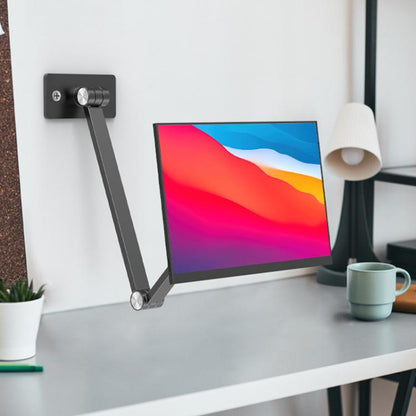 Rotating Aluminum Portable Monitor Stand Tablet Universal Folding Lifting Desktop Holder(Wall Mount White) - Shower & Wall Mounts by buy2fix | Online Shopping UK | buy2fix