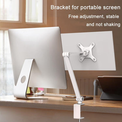Rotating Aluminum Portable Monitor Stand Tablet Universal Folding Lifting Desktop Holder(Wall Mount White) - Shower & Wall Mounts by buy2fix | Online Shopping UK | buy2fix