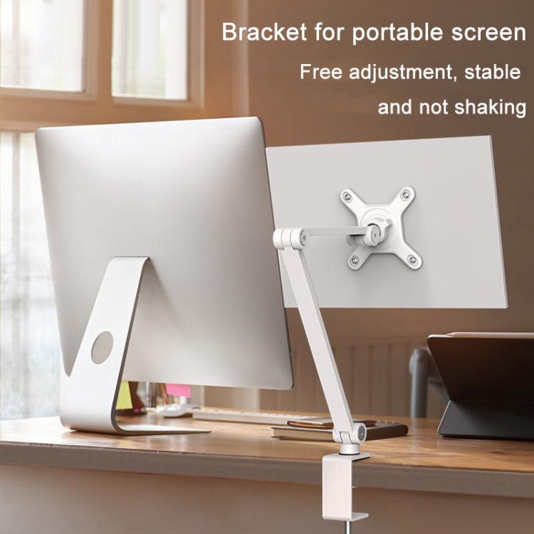 Rotating Aluminum Portable Monitor Stand Tablet Universal Folding Lifting Desktop Holder(Table Clamp Space Gray) - Lazy Bracket by buy2fix | Online Shopping UK | buy2fix
