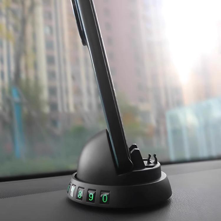 Car Phone Holder Dashboard Mount with Glow-in-the-Dark Parking Number Plate - Universal Car Holders by buy2fix | Online Shopping UK | buy2fix