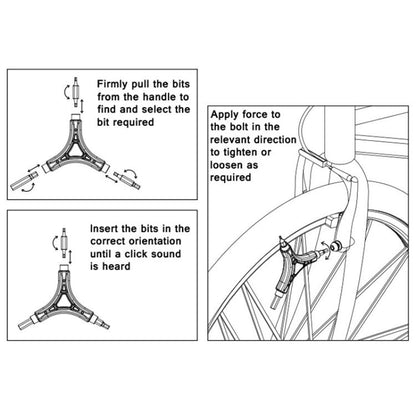 BIKERSAY Bicycle Multi-Function Triangular Hexagonal Y-Type Wrench(BT060) - Maintenance tools by BIKERSAY | Online Shopping UK | buy2fix