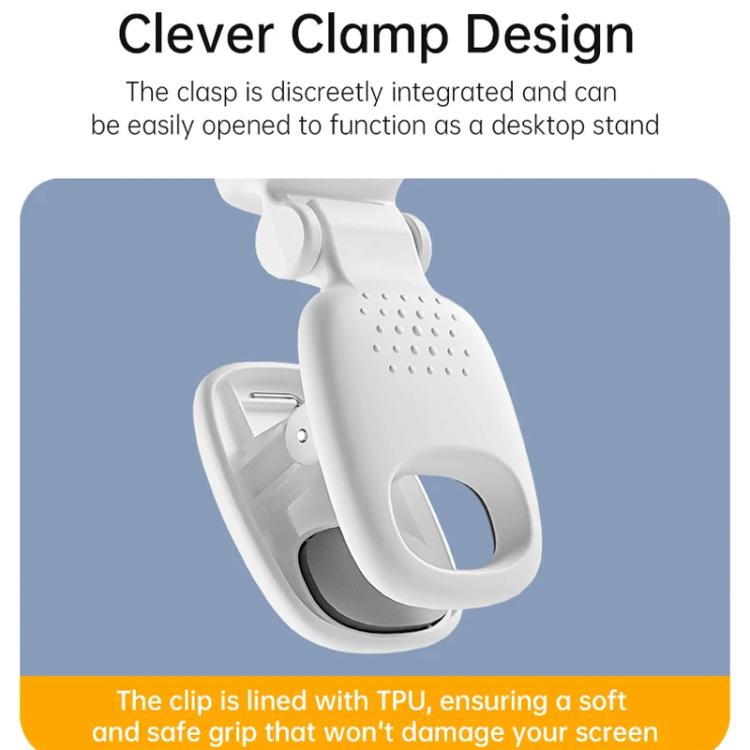 Clip-On Selfie Ring Light with Mirror Rechargeable Portable Makeup Light 3 Adjustable Color Temperatures(Pink) - Selfie Light by buy2fix | Online Shopping UK | buy2fix