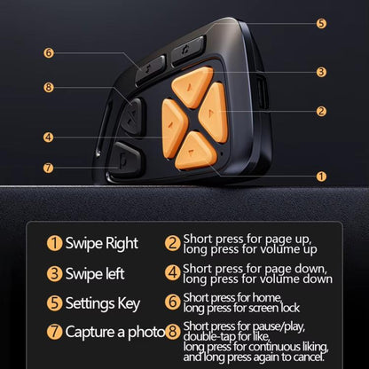 Smartphone Wireless Bluetooth Remote Control Camera Shutter E-Book Page Turner, TikTok Shorts Likes(Black) - Phone Remote Control by buy2fix | Online Shopping UK | buy2fix