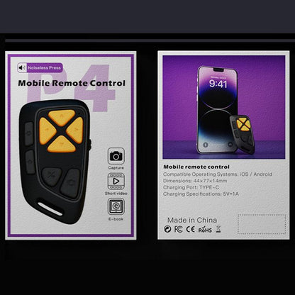 Smartphone Wireless Bluetooth Remote Control Camera Shutter E-Book Page Turner, TikTok Shorts Likes(Black) - Phone Remote Control by buy2fix | Online Shopping UK | buy2fix