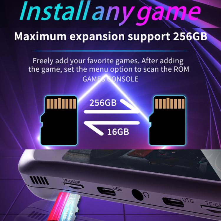 H36S 3.5 Inch IPS HD Screen Retro PSP Game Console Linux System GBA Handheld Video Game Console, Memory: 128G(Black) - Pocket Console by buy2fix | Online Shopping UK | buy2fix