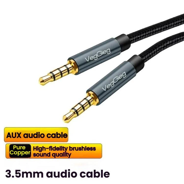 VegGieg Aux Car Audio Cable 3.5mm Male To Male Connection Cable For Phone Computer Stereo Amplifier Earphone, Length: 5m(Braided) - Microphone Audio Cable & Connector by VegGieg | Online Shopping UK | buy2fix