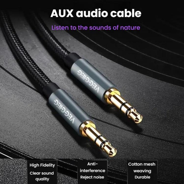 VegGieg Aux Car Audio Cable 3.5mm Male To Male Connection Cable For Phone Computer Stereo Amplifier Earphone, Length: 5m(Braided) - Microphone Audio Cable & Connector by VegGieg | Online Shopping UK | buy2fix