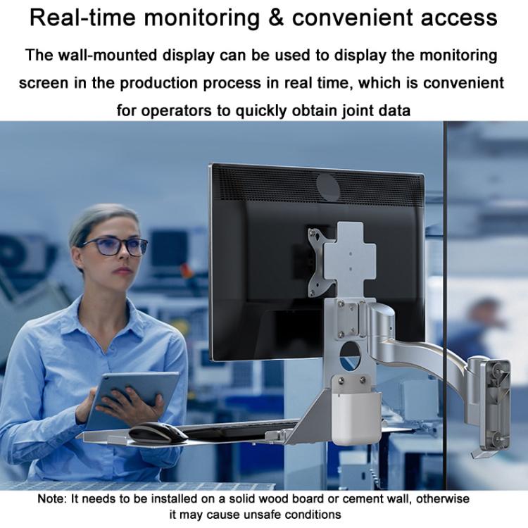 Monitor Bracket Industrial Equipment Cabinet Wall Mount All-In-One Stand Mouse Keyboard Bracket, Style: WKS-2 21x60cm Tray Silver - Host Bracket by buy2fix | Online Shopping UK | buy2fix