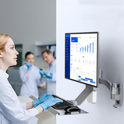 Monitor Bracket Industrial Equipment Cabinet Wall Mount All-In-One Stand Mouse Keyboard Bracket, Style: WKS-2 21x60cm Tray Silver - Host Bracket by buy2fix | Online Shopping UK | buy2fix