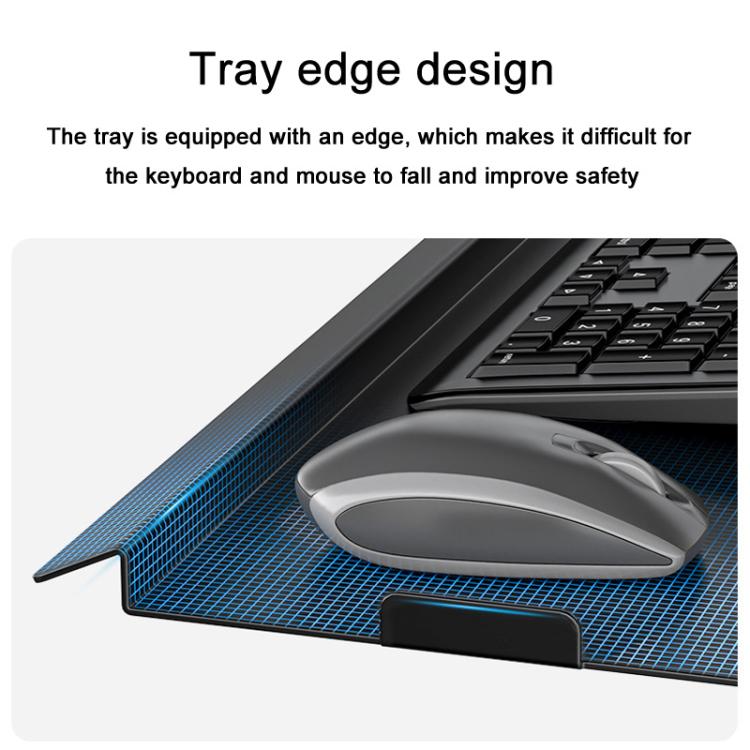 Monitor Bracket Industrial Equipment Cabinet Wall Mount All-In-One Stand Mouse Keyboard Bracket, Style: WKS-2 21x60cm Tray Black - Host Bracket by buy2fix | Online Shopping UK | buy2fix