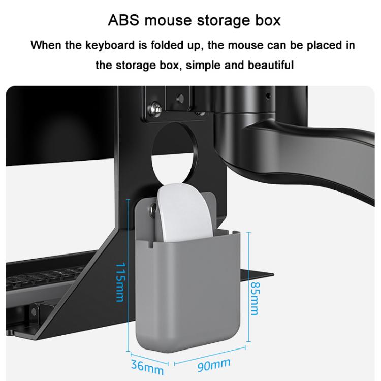 Monitor Bracket Industrial Equipment Cabinet Wall Mount All-In-One Stand Mouse Keyboard Bracket, Style: WKS-2 21x60cm Tray Black - Host Bracket by buy2fix | Online Shopping UK | buy2fix