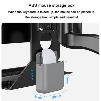 Monitor Bracket Industrial Equipment Cabinet Wall Mount All-In-One Stand Mouse Keyboard Bracket, Style: WKS-2 21x60cm Tray Silver - Host Bracket by buy2fix | Online Shopping UK | buy2fix