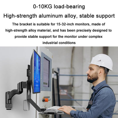 Monitor Bracket Industrial Equipment Cabinet Wall Mount All-In-One Stand Mouse Keyboard Bracket, Style: WKS-1 21x60cm Tray Silver - Host Bracket by buy2fix | Online Shopping UK | buy2fix