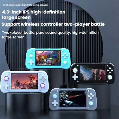XF43 Retro Handheld Game Console Open Source 4.3 Inch Large Screen Gaming Video Players Console 128G(Gray) - Pocket Console by buy2fix | Online Shopping UK | buy2fix