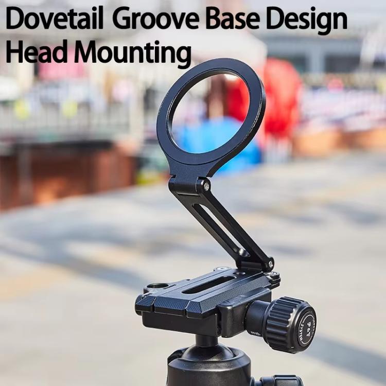 Foldable Magnet Tripod Desk Mount Phone Handle Smartphone Bracket(Black) - Desktop Holder by buy2fix | Online Shopping UK | buy2fix