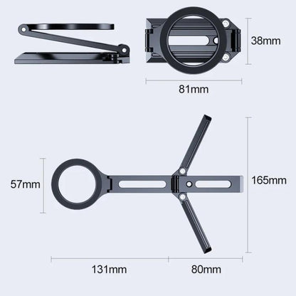 Foldable Magnet Tripod Desk Mount Phone Handle Smartphone Bracket(Black) - Desktop Holder by buy2fix | Online Shopping UK | buy2fix