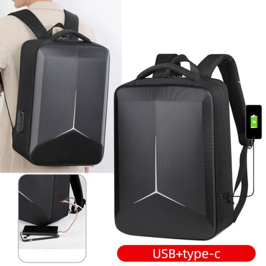 17.3-18 Inch Hard Shell Laptop Backpack with USB+Type-C Charging Ports Unisex Anti-Theft  Business Travel Bag, Color: Black - Backpack by buy2fix | Online Shopping UK | buy2fix