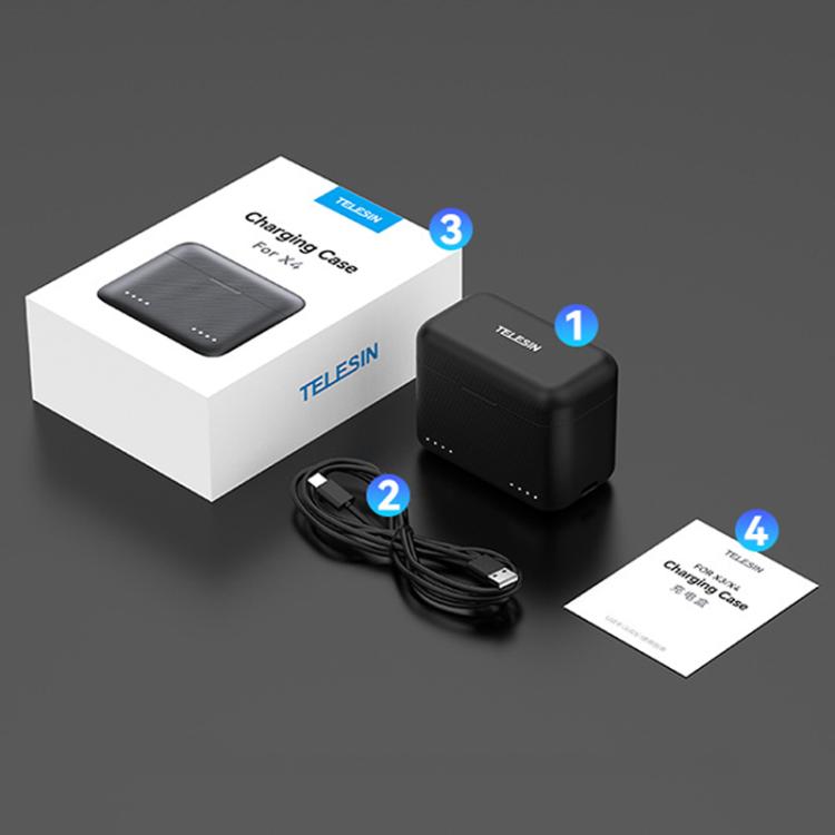 For Insta360 X4 TELESIN Battery Charger Dual Battery Storage Charging Case - Others by TELESIN | Online Shopping UK | buy2fix