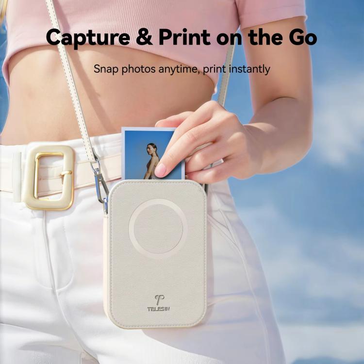 TELESIN Portable Instant Photo Printer With Magnetic Bag & Self-Adhesive Photo Paper For Travel & Memories(White) - Photo Printers by Huawei | Online Shopping UK | buy2fix