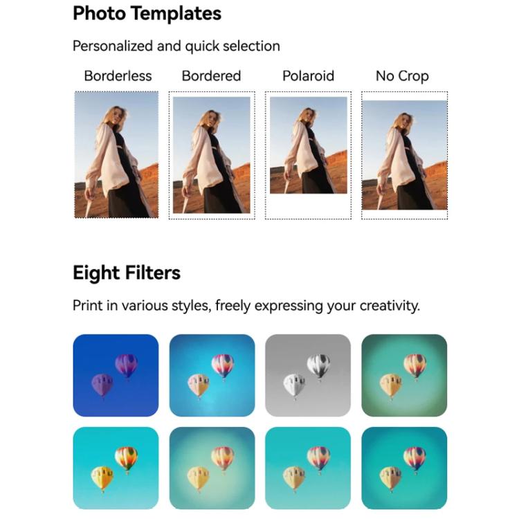 TELESIN Portable Instant Photo Printer With Magnetic Bag & Self-Adhesive Photo Paper For Travel & Memories(White) - Photo Printers by Huawei | Online Shopping UK | buy2fix