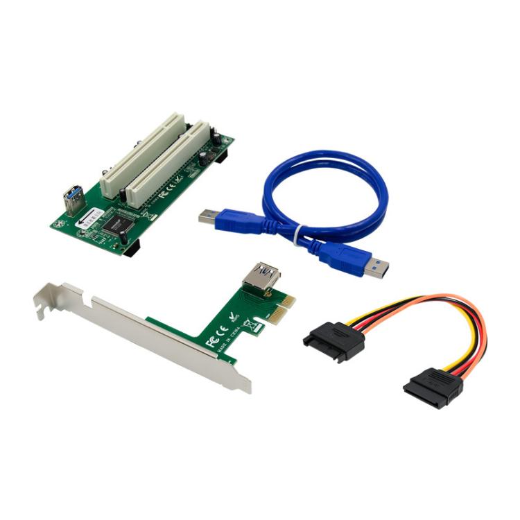 SUNWEIT ST46 PCIe X1 To 2-PCI Card Slot ASM1083 Bridge Card No Drive Plug and Play - Add-on Cards by buy2fix | Online Shopping UK | buy2fix