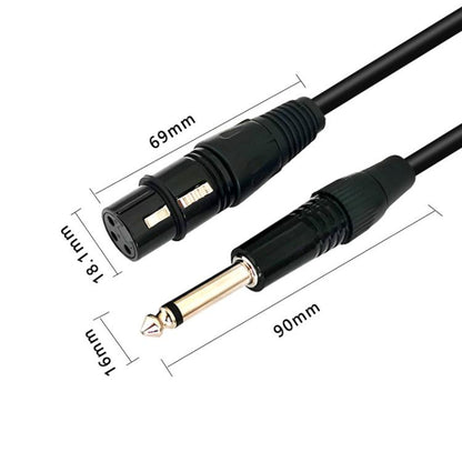 VEGGIEG 3Pin XLR Speaker Loudspeaker Cable Mixer Balanced Audio Microphone Cable, Length: 1m(6.5mm To XLR Female) - Microphone Audio Cable & Connector by VEGGIEG | Online Shopping UK | buy2fix