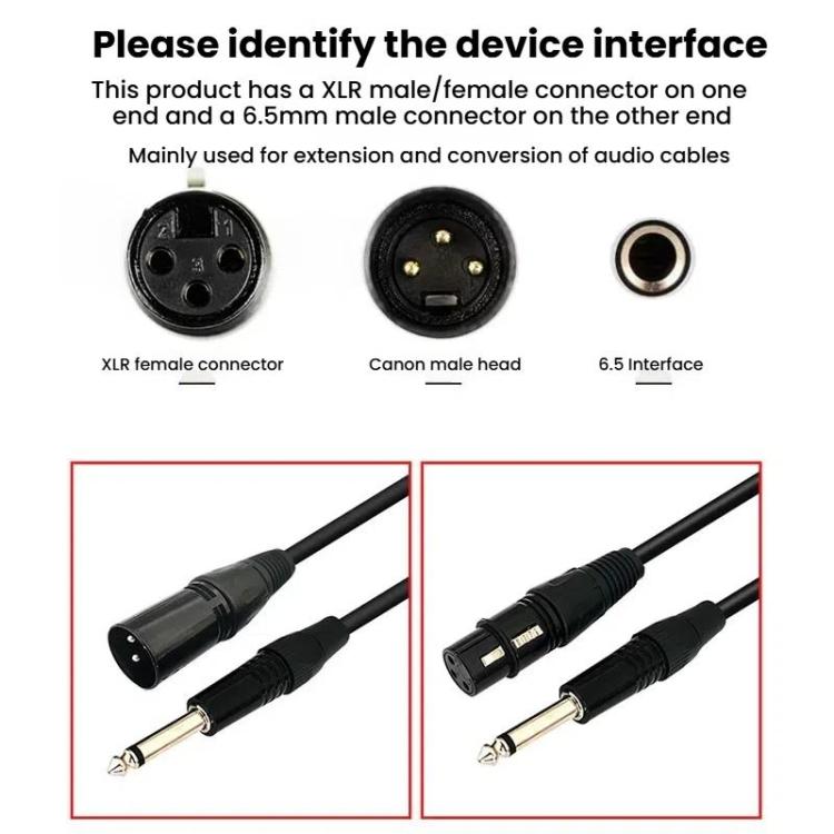 VEGGIEG 3Pin XLR Speaker Loudspeaker Cable Mixer Balanced Audio Microphone Cable, Length: 15m(6.5mm To XLR Female) - Microphone Audio Cable & Connector by VEGGIEG | Online Shopping UK | buy2fix