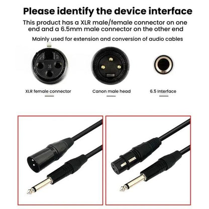 VEGGIEG 3Pin XLR Speaker Loudspeaker Cable Mixer Balanced Audio Microphone Cable, Length: 5m(6.5mm To XLR Female) - Microphone Audio Cable & Connector by VEGGIEG | Online Shopping UK | buy2fix