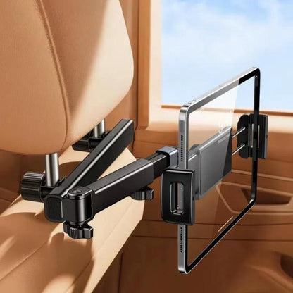 Telescopic Car Rear Pillow Phone Tablet Holder 2-Section Folding Headrest Bracket(Plastic Type) - Universal Car Holders by buy2fix | Online Shopping UK | buy2fix