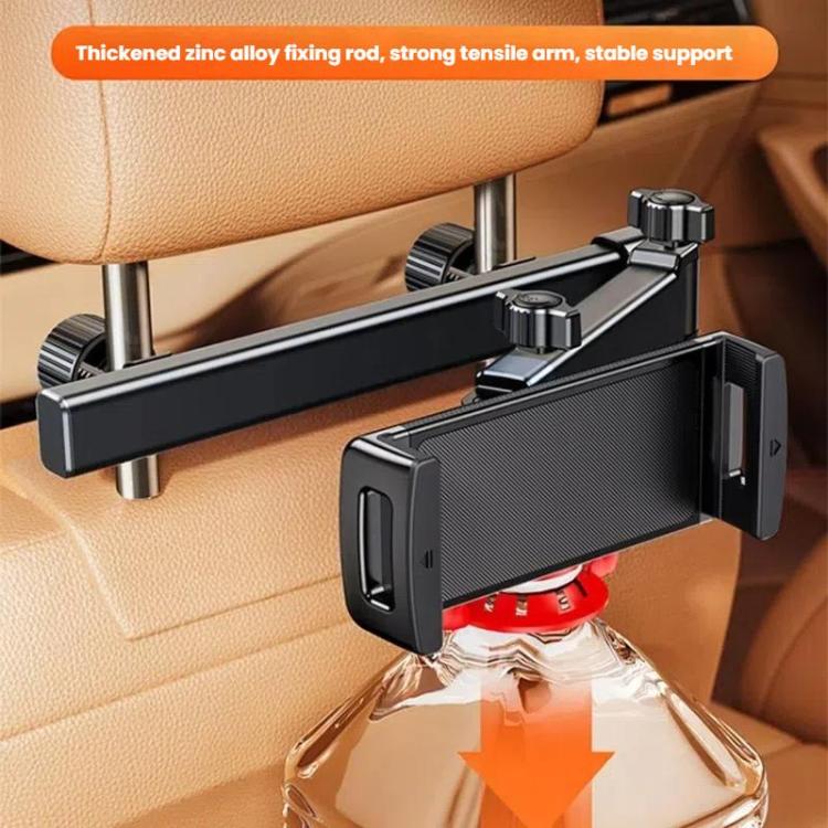 Telescopic Car Rear Pillow Phone Tablet Holder 2-Section Folding Headrest Bracket(Plastic Type) - Universal Car Holders by buy2fix | Online Shopping UK | buy2fix
