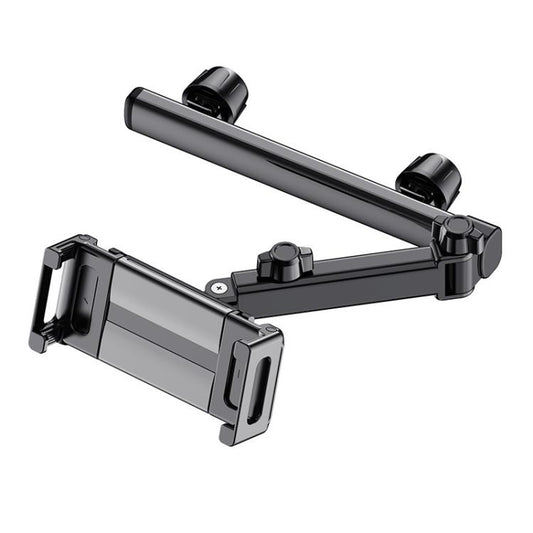 Telescopic Car Rear Pillow Phone Tablet Holder 2-section Folding Headrest Bracket(Black) - Universal Car Holders by buy2fix | Online Shopping UK | buy2fix