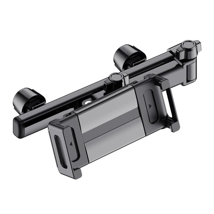 Telescopic Car Rear Pillow Phone Tablet Holder 2-section Folding Headrest Bracket(Black) - Universal Car Holders by buy2fix | Online Shopping UK | buy2fix