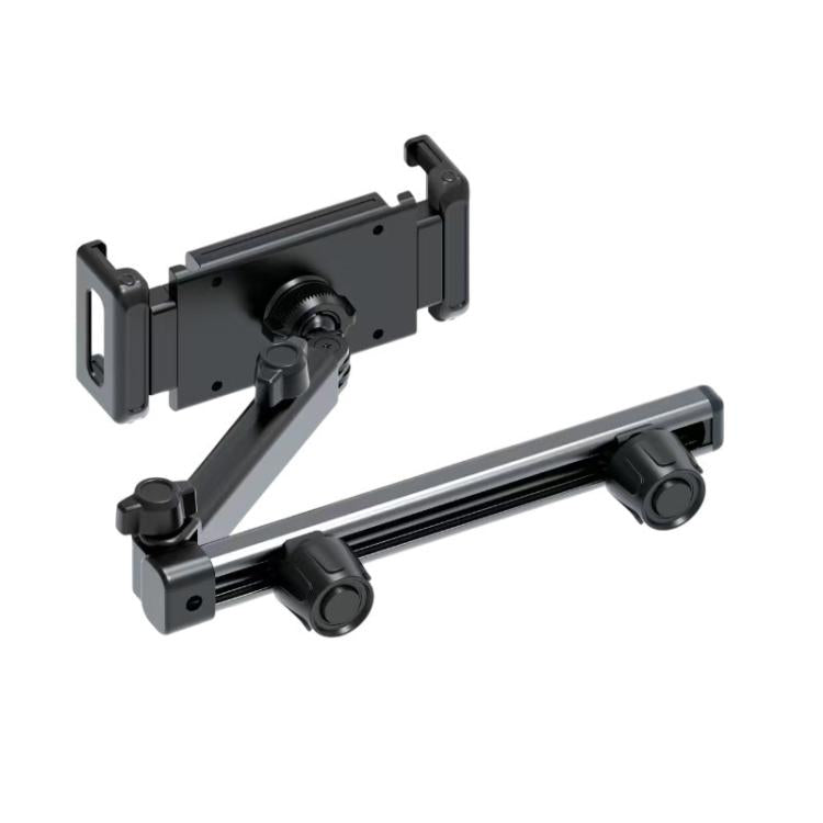 Telescopic Car Rear Pillow Phone Tablet Holder 2-section Folding Headrest Bracket(Black) - Universal Car Holders by buy2fix | Online Shopping UK | buy2fix