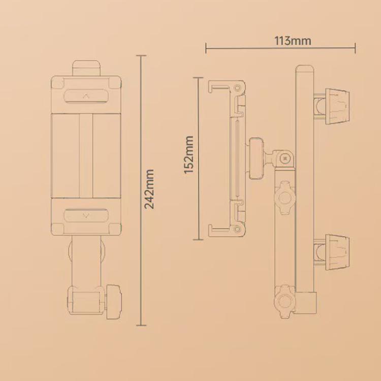 Telescopic Car Rear Pillow Phone Tablet Holder 2-section Folding Headrest Bracket(Black) - Universal Car Holders by buy2fix | Online Shopping UK | buy2fix