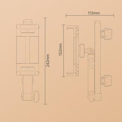 Telescopic Car Rear Pillow Phone Tablet Holder 2-section Folding Headrest Bracket(Black) - Universal Car Holders by buy2fix | Online Shopping UK | buy2fix