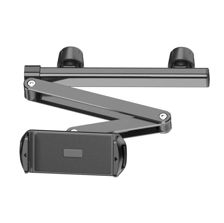 Telescopic Car Rear Pillow Phone Tablet Holder 3-Section Folding Headrest Bracket(Black) - Universal Car Holders by buy2fix | Online Shopping UK | buy2fix