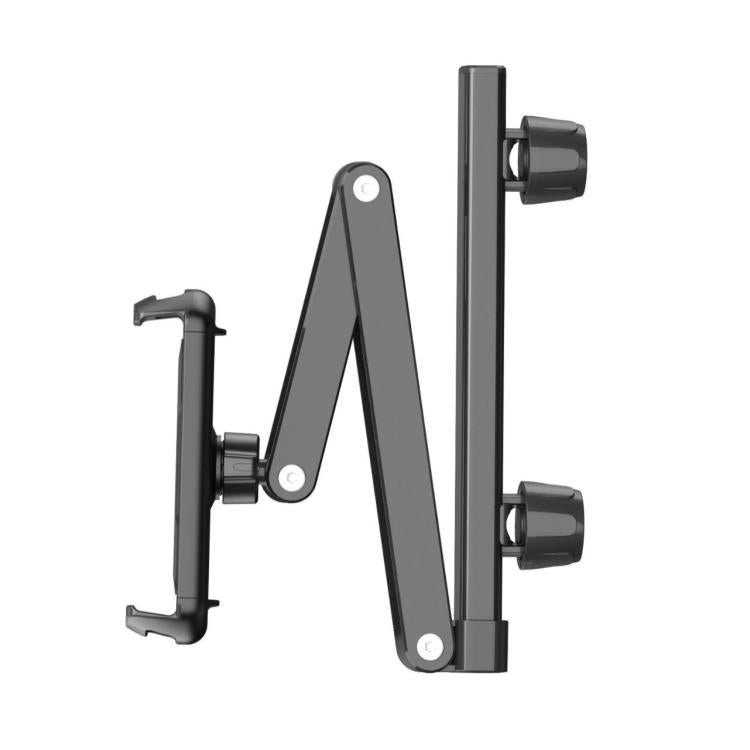 Telescopic Car Rear Pillow Phone Tablet Holder 3-Section Folding Headrest Bracket(Black) - Universal Car Holders by buy2fix | Online Shopping UK | buy2fix