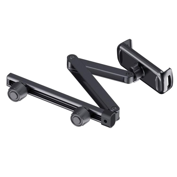 Telescopic Car Rear Pillow Phone Tablet Holder 3-Section Folding Headrest Bracket(Black) - Universal Car Holders by buy2fix | Online Shopping UK | buy2fix